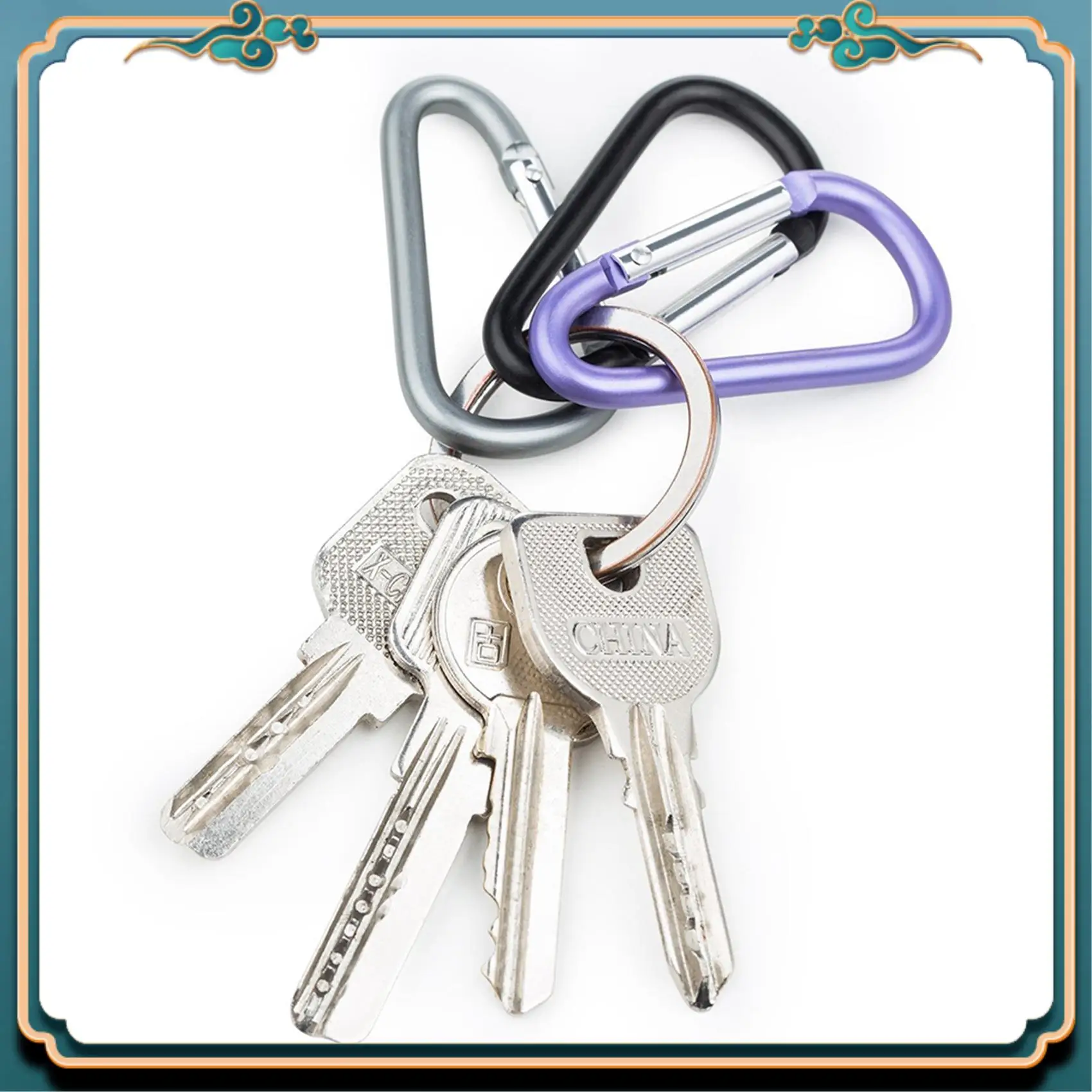 

Latest 60Pcs D-Ring Locking Carabiner Keychain Spring Clip Lock Carabiner Hook Outdoor Camping Equipmengt - Lock Buckle