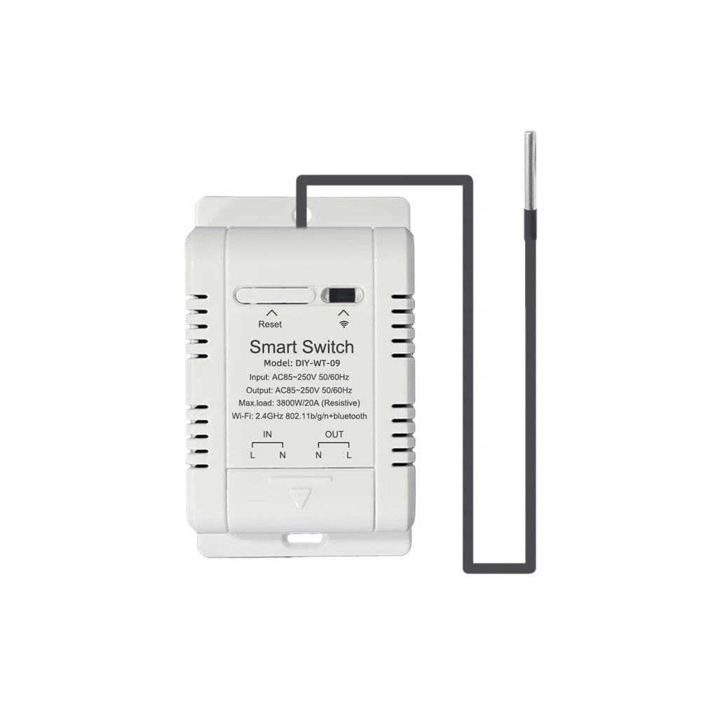 Inteligente WiFi Interruptor de Temperatura e Umidade, 20AB Breaker, Trabalhar com Ewelink, Alexa, Google Termostato Inteligente