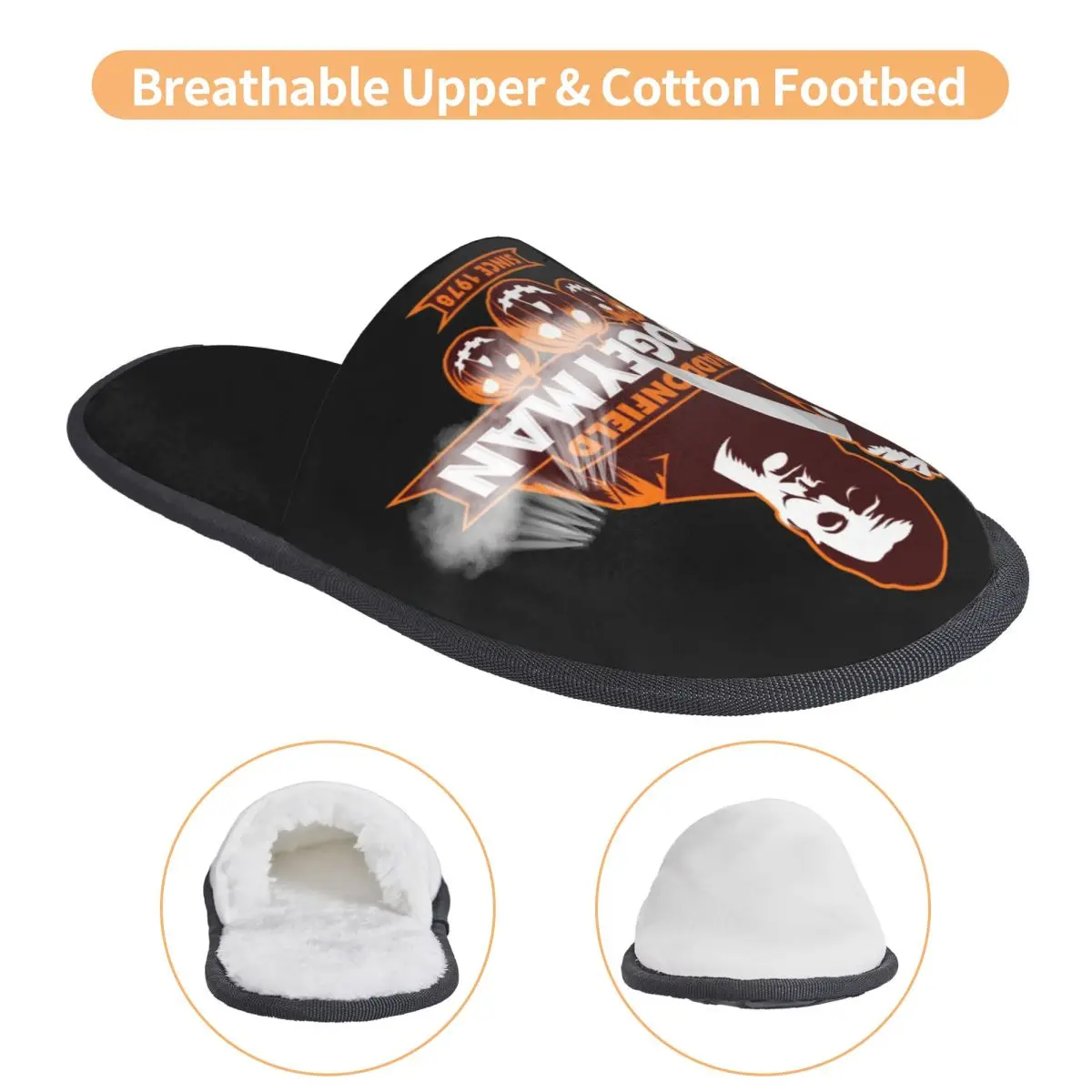 مخصص طباعة المرأة مايكل مايرز هالوين فيلم الرعب شبشب منزل دافئ دافئ رغوة الذاكرة رقيق النعال داخلي في الهواء الطلق الأحذية