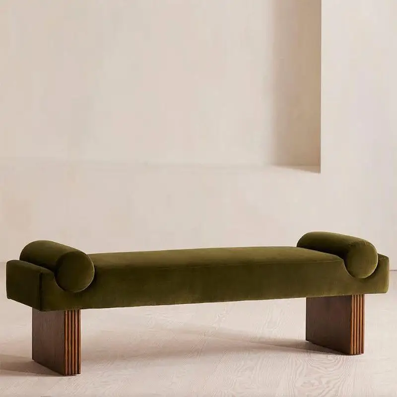 LTT Nordic simple solid wood porch home shoe change sofa cloakroom casual long sofa stool