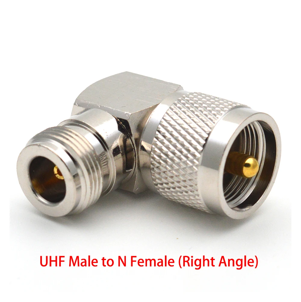 ذكر وأنثى UHF إلى N محول ، ذكر أنثى موصل ، SO239 ، PL259 إلى L16 ، SO-239 ، PL-259 إلى N نوع ، مستقيم الزاوية اليمنى ، النحاس النحاس المحورية ، 1 قطعة
