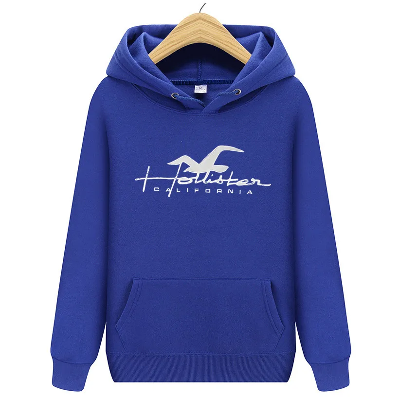 Hollister Seagull letter print hoodie trend casual sweatshirt for men and women fashion Warm versatile