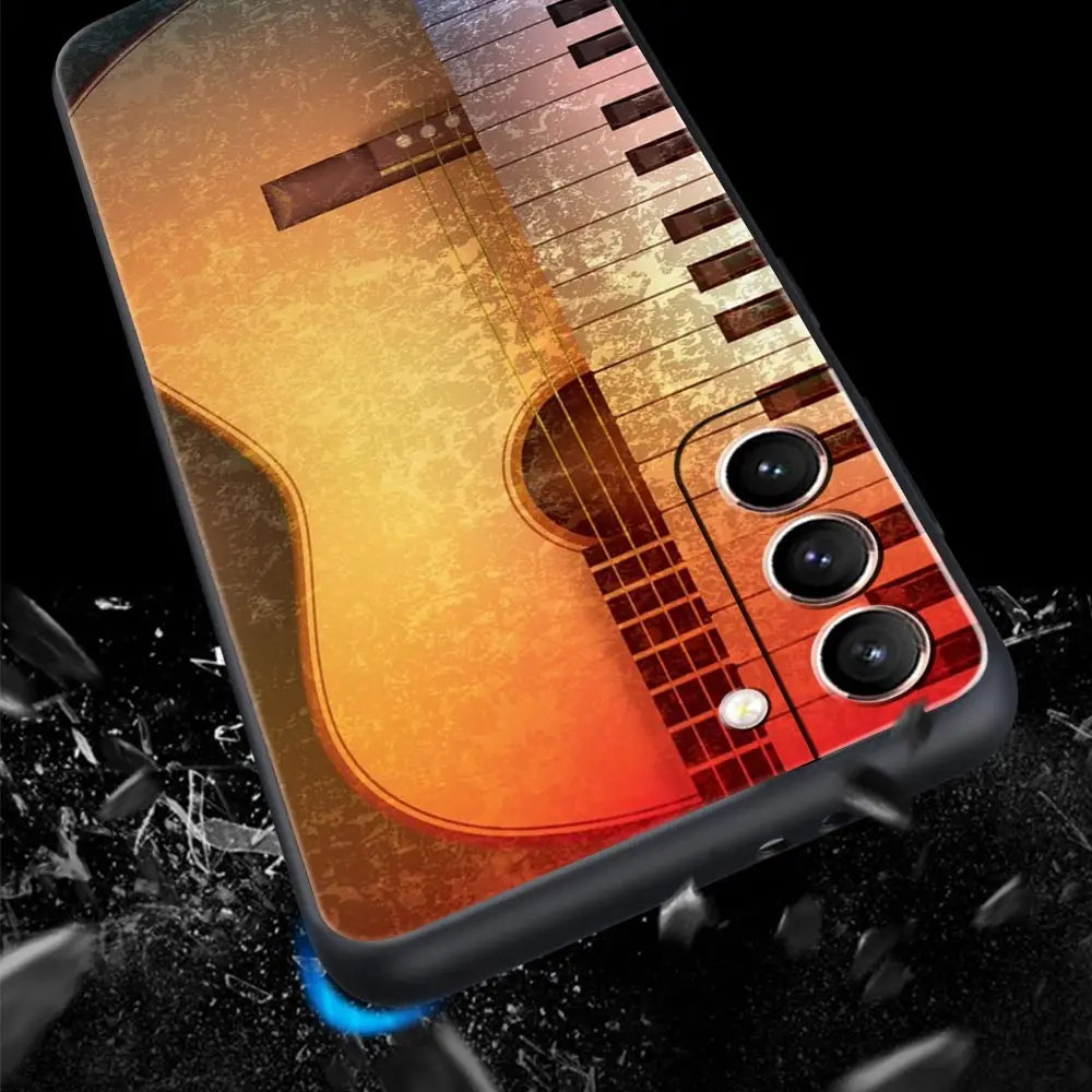 Music Instrument Guitar Piano Phone Case For Samsung Galaxy S23 Ultra S22 S21 S20 FE 5G S10 S10E S9 S8 Plus Note 20 Soft Cover