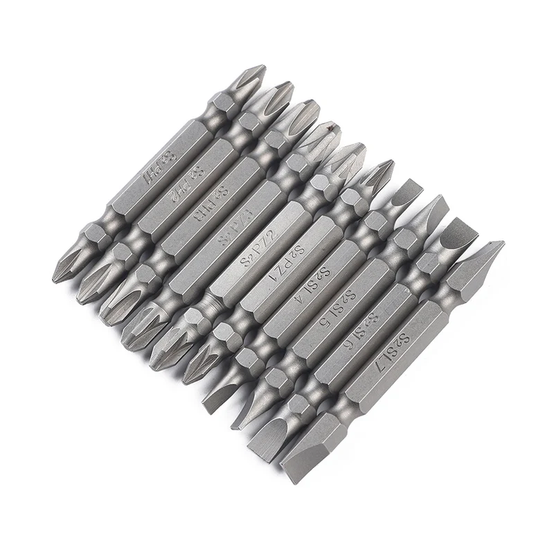 10PC 65mm Magnetic Screwdriver Bits S2 PH Slotted Double Head Screwdriver Set