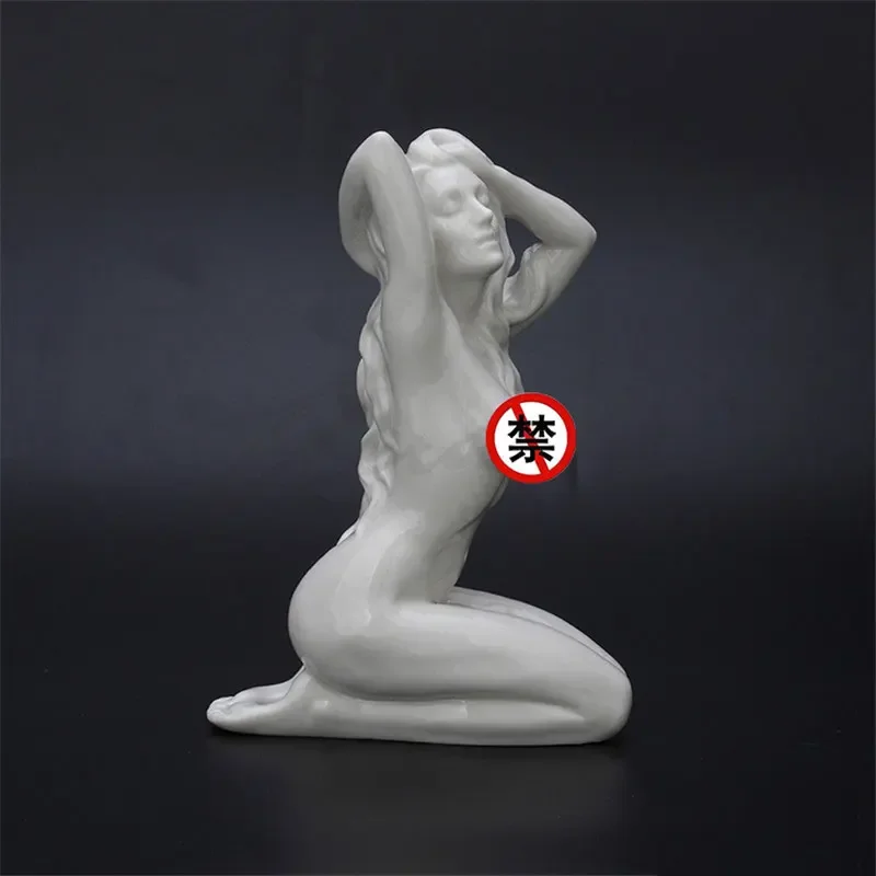 Modern Art Abstract Woman Body Art Sculpture Naked Lady Ceramics Statue Female Nude Figurine Home Decorations Girl Gifts