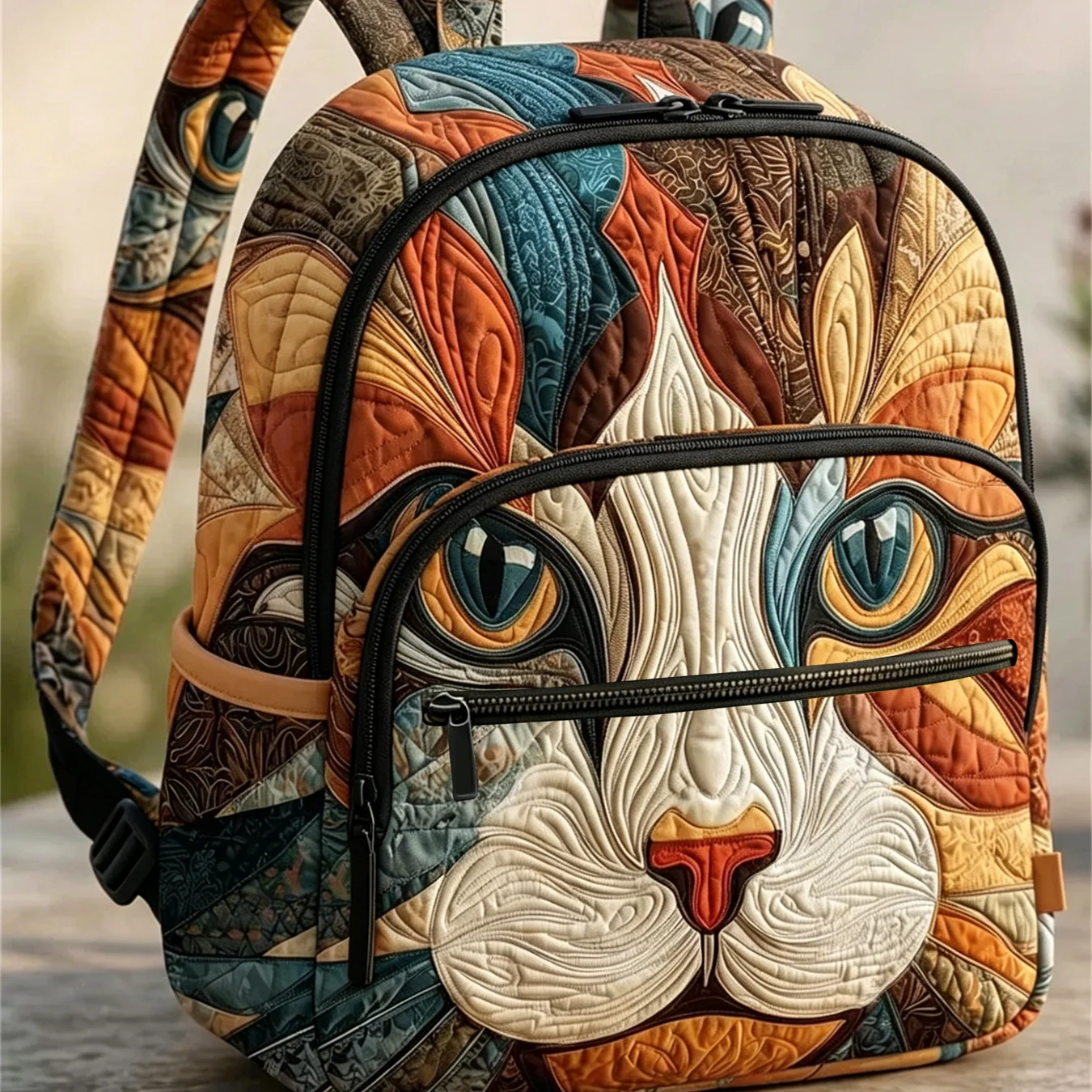 Vintage Quilted Backpack, No Embroidered Patterns, Simple Versatile 15.6-Inch Laptop Bag, Student & Commuter Travel Daypack for