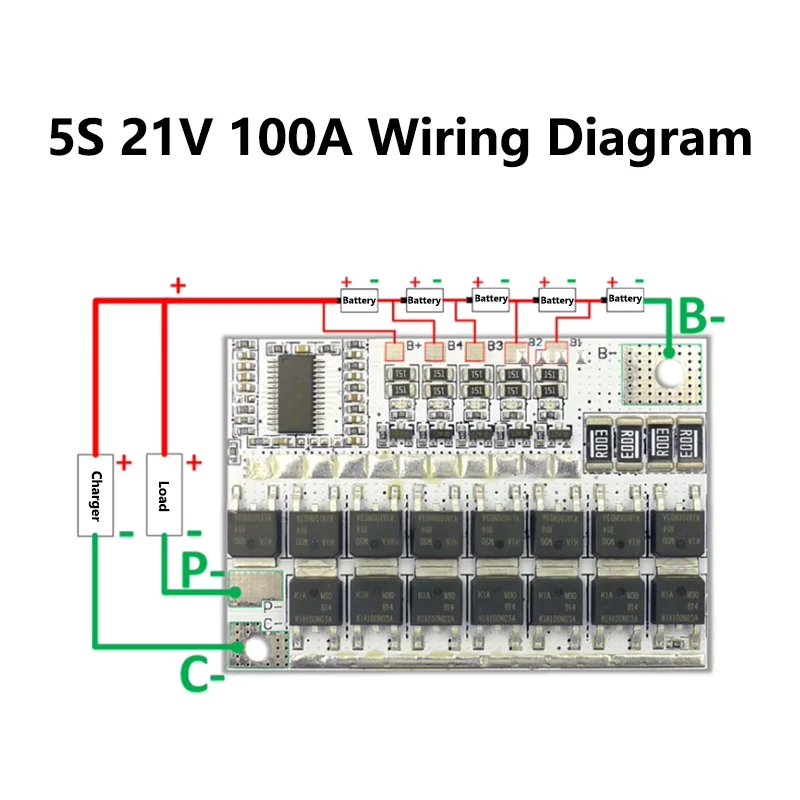 5/20Pcs 5S 4S 3S BMS 100A 21V 18V 16.8V 12V 18650 Li-ion LMO Ternary Lithium Battery Protection Circuit Board Balance Charging