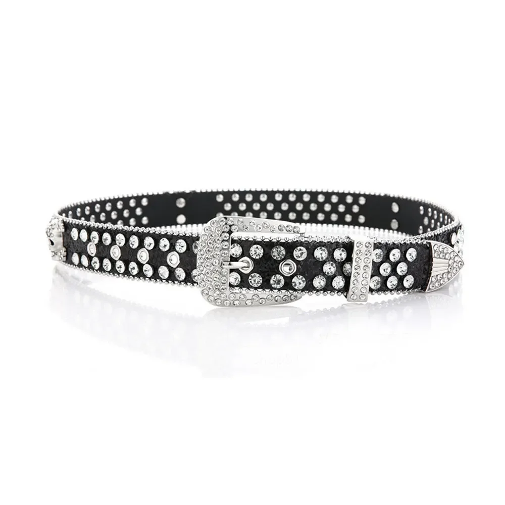 Women's skull rhinestone belt Extended belt Cowboy style outdoor High Qualiyt Diamond belt Western Punk rhinestone Women's belt