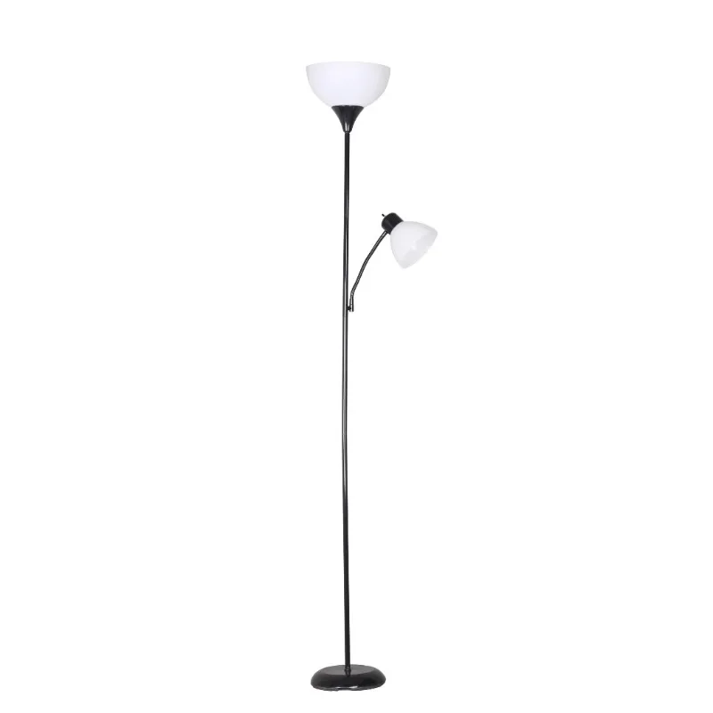 

Tool.NEW 72'' Black Combo Floor Lamp With Reading Lamp, Modern Design