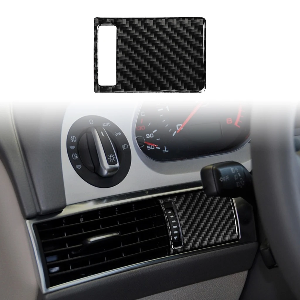 For Audi A6 C6 4F 2005-2011 Car Interior Carbon Fiber Left Side Air Outlet Panel Trim Sticker Frame Cover Decor Auto Accessories