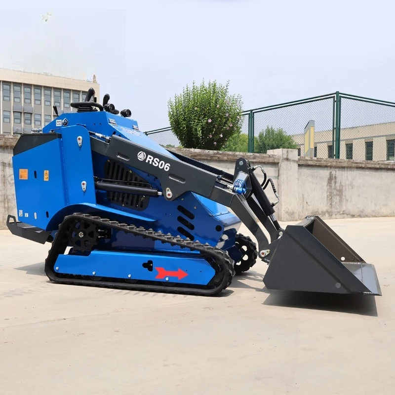 Mini Loader Track Skid Steer Loader Walk Behind Mini Skid Steer  Engine with Stand On Platform