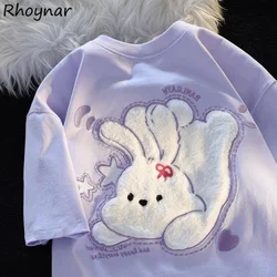 Summer T-shirts Women Clothing Baggy Kawaii Designer Cartoon Sweet Girlish Aesthetics Temper Y2k Tops Cozy Футболка Женский Kpop