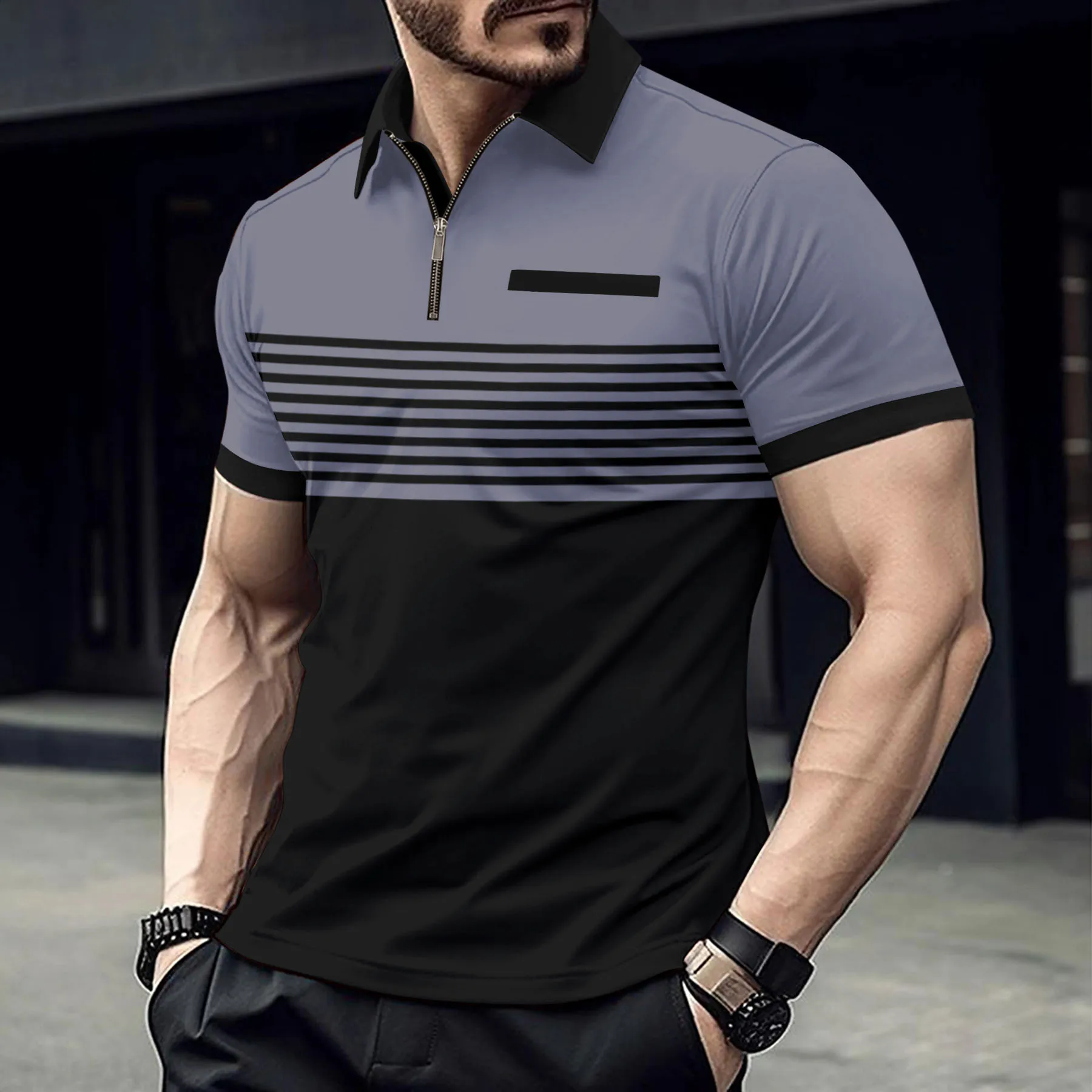 New Polo Shirt Men Summer Stritching Men's Shorts Sleeve Polo S-3XL Men Tee Shirt