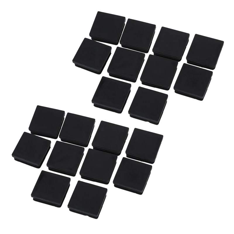 40Mm X 40Mm Plastic Square Tube Inserts End Blanking Caps Black 20 Pcs