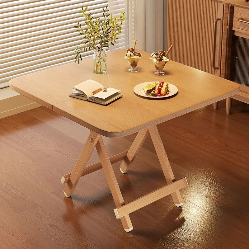 1 piece of eco-friendly wooden folding square table - portable and compact design, suitable for camping, indoor and outdoor use