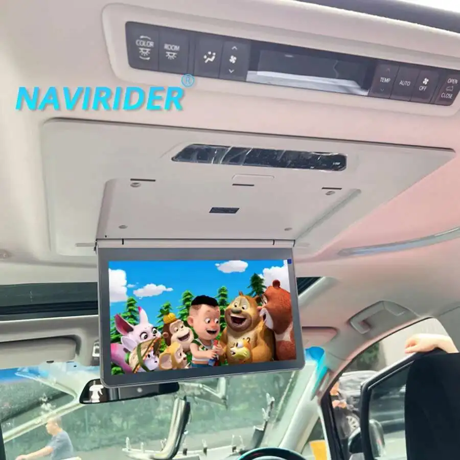 شاشة سقف سقف 13.3 بوصة/15.6 بوصة لسيارة Toyota Alphard 20 Alphard 30 Vellfire 2008-2024 مشغل فيديو متعدد الوسائط MP5 خاص