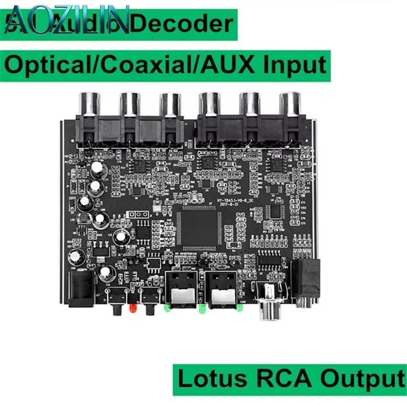 5.1/2.1 Home Theater Decoding Board, Dual Optical Coaxial AUX Input, Lossless Audio Module, DTS Dolby Digital Audio Decoder