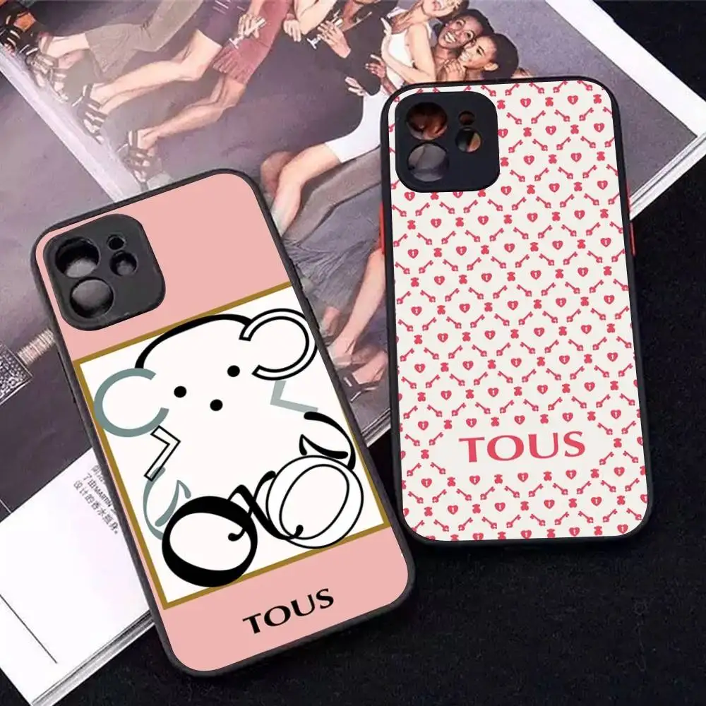 

Classic Jewelry LOGO T-Tous Phone Case For IPhone 16e 16 15 14 13 12 11 Pro Max X XS Max Plus Matte Clear