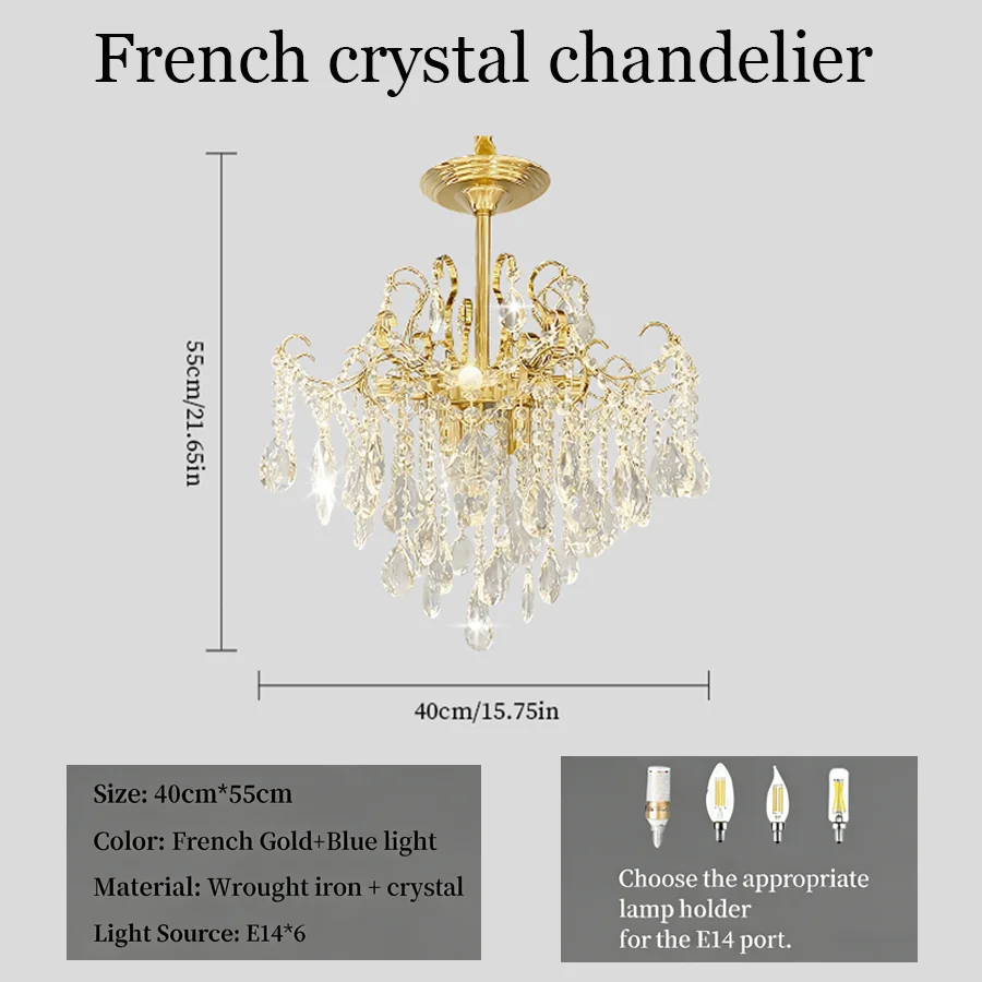 Gouden moderne hanglamp met K9 kristallen regendruppels, plafondlamp voor eetkamer, badkamer, slaapkamer en woonkamer - afbeelding 1