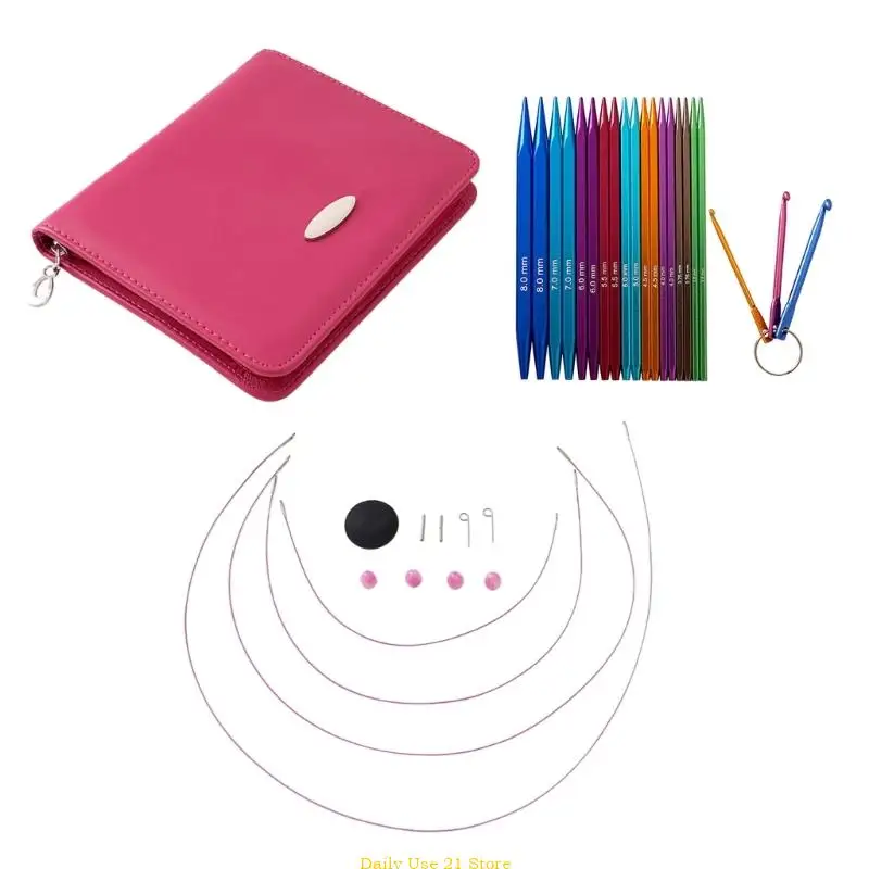 

Circular Knitting Needle Set with Case, Interchangeable Knitting Needle Set