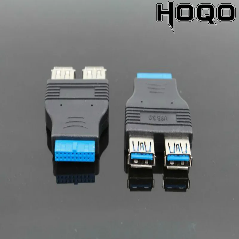USB3.0 extension motherboard 20-pin connector expansion adapter cable, USB dual connector female-to-double USB3.0male expander
