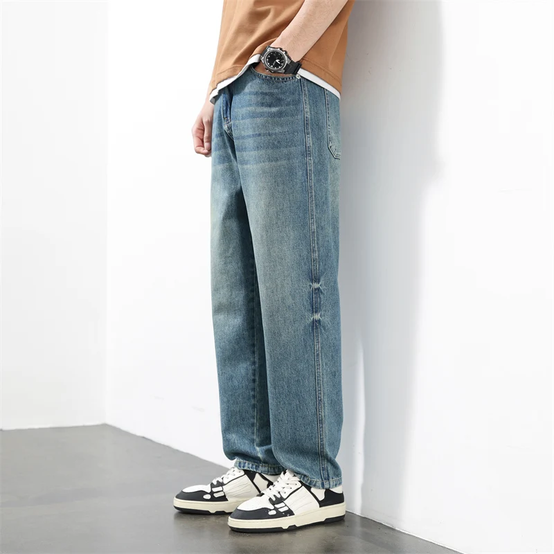 2026 Spring/Summer Jeans Trendy Loose Straight Casual Versatile Long Pants Streetwear Men