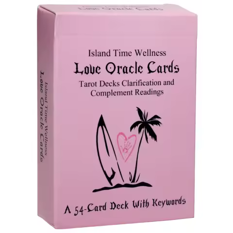 Island Time Wellness Love Oracle Cards Tarot Decks Clarification and Complement Readings A 54-Card Deck With Keywords