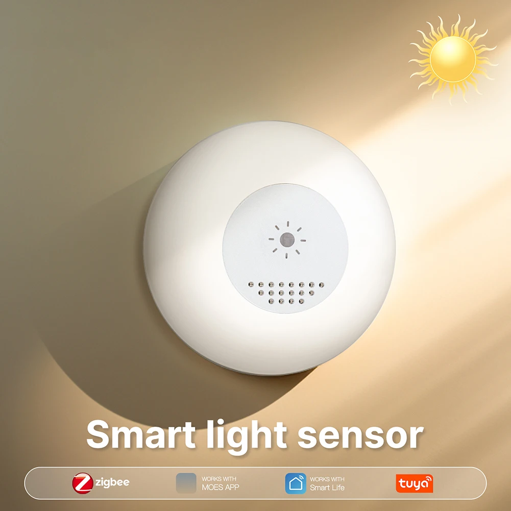 Умный датчик яркости Tuya Zigbee, управление через приложение, автоматизация освещения дома