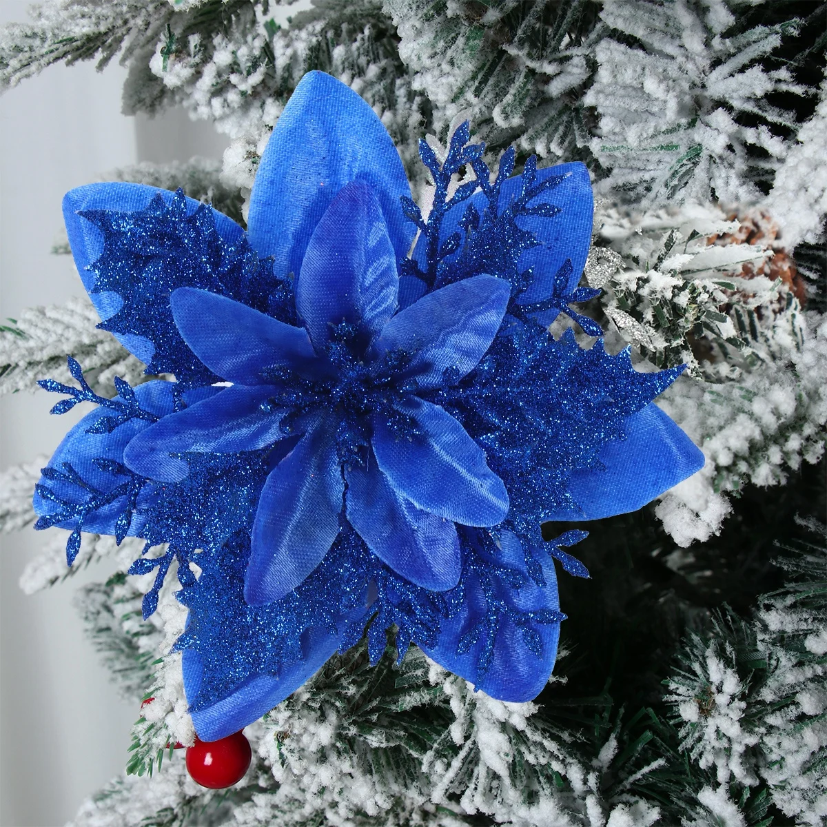 Sztuczne kwiaty świąteczne Wesołych Świąt Dekoracja na przyjęcie 2025 Boże Narodzenie Dekoracja choinki Navidad Natal Prezent na Nowy Rok 2026