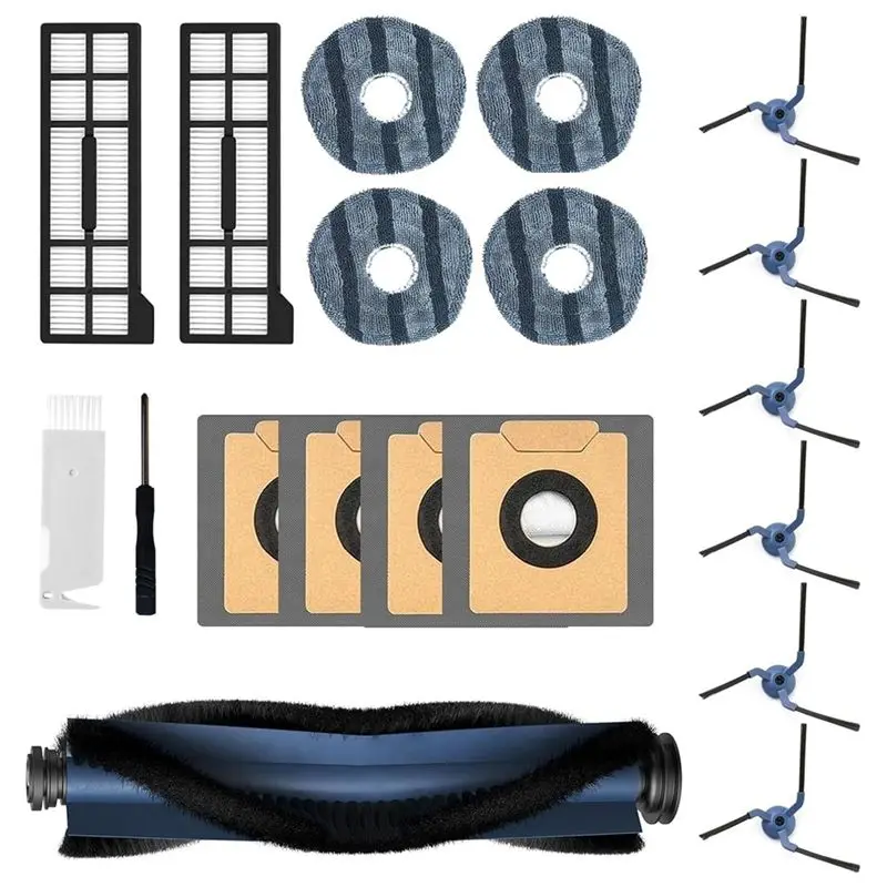 ABRW-For Eufy X10 Pro Omni Robot Vacuum Cleaner Main Side Brush Hepa Filter Mop Cloth Dust Bags Accessories Kit