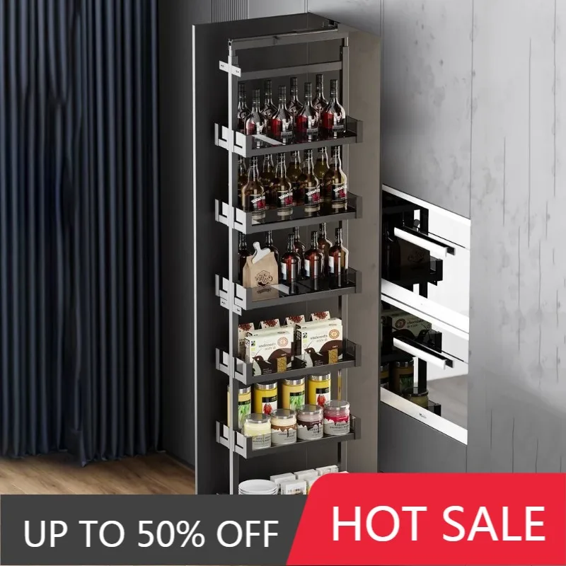 Multi Layer Bottle Organizer Rack Spice Rack Pull Out Track Kitchen Storage Racks Snack Cabinet Basket Narrow Home Storage