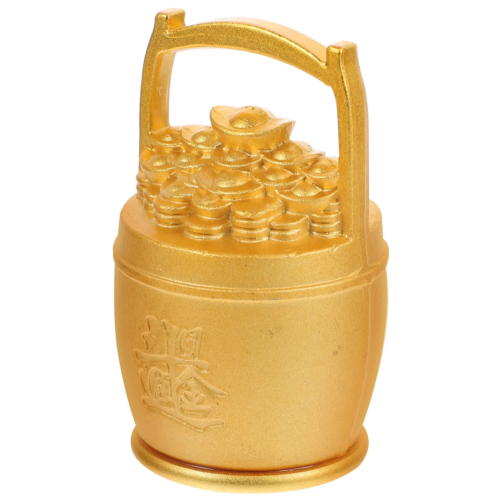 

Lucky Treasure Bucket Ornament Golden Large Fall Table Decor Chinese Wealth Basin Bowl Office Home Decorative Cornucopia