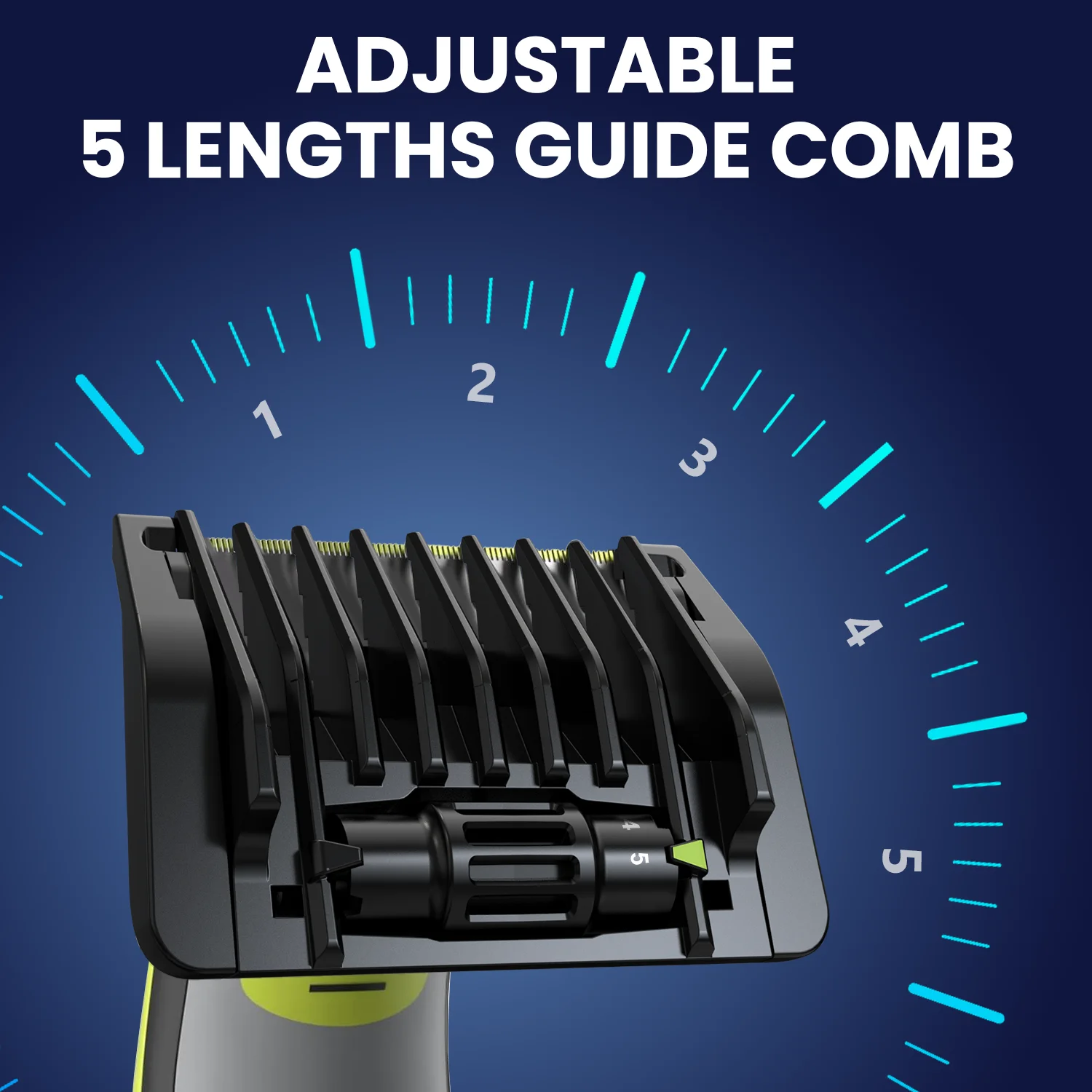 Brangdy 5 في 1 دليل مشط الحرس صالح لشفرة واحدة QP2520 QP2530 QP2620 QP2630 QP2724 QP2834 أداة تهذيب اللحية 1-5 مللي متر قابل للتعديل