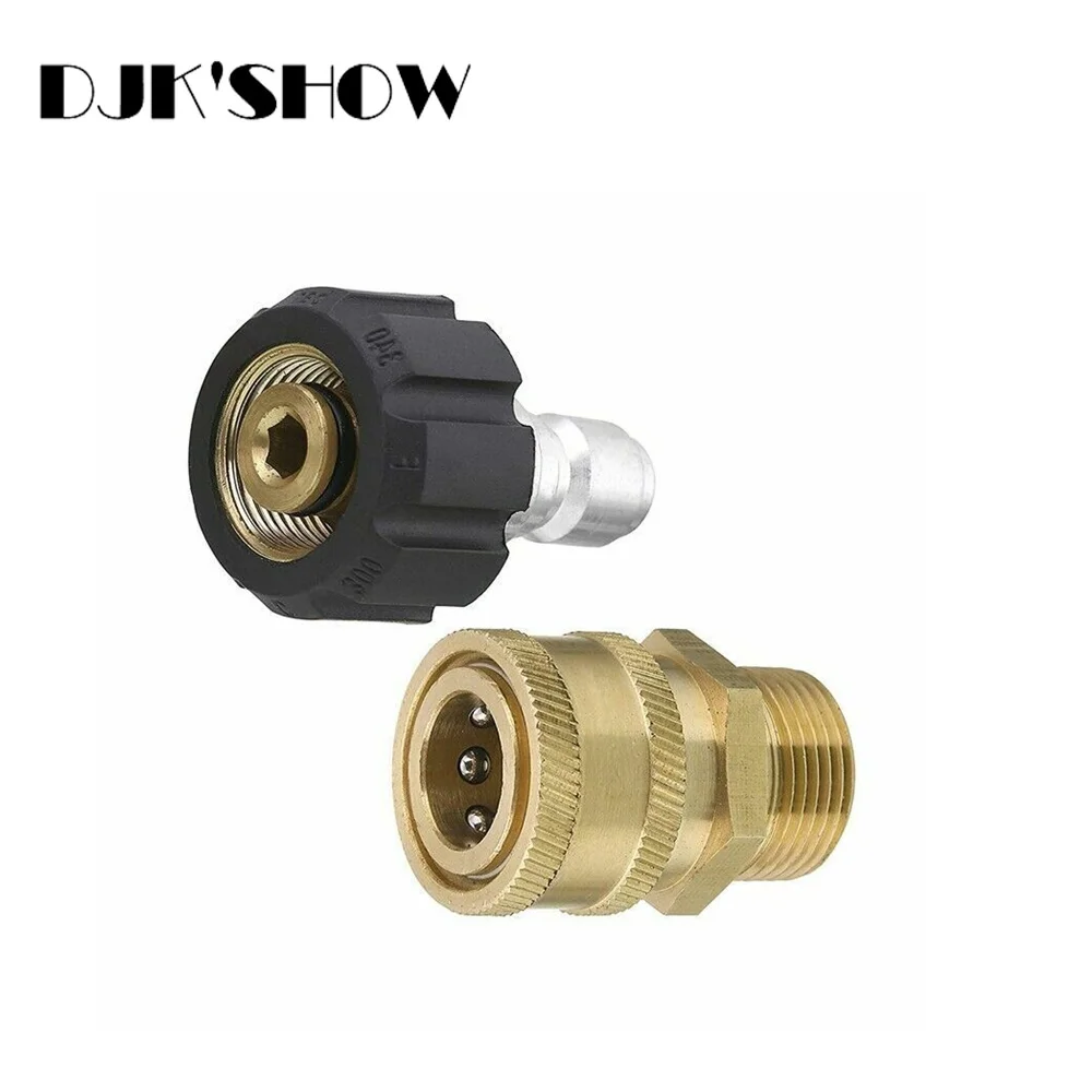 

Pressure Washer Hose M22 14mm 3/8" Quick Disconnect Plug or M22 15mm 1/4" Adapter Kit 5000PSI Gun Bass Quick Connector Fitting