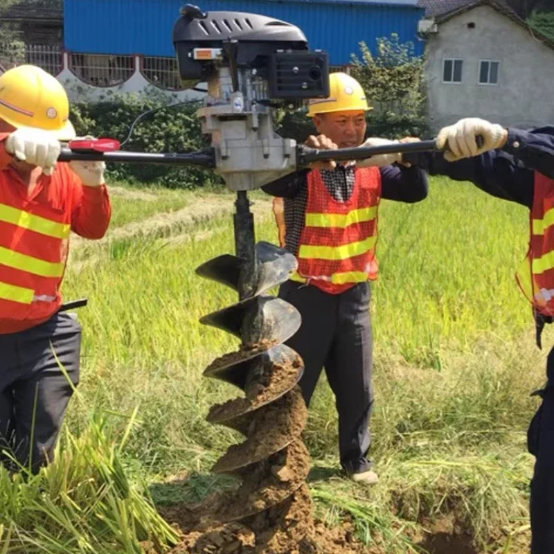 High power four-stroke digging machine Photovoltaic drilling machine Ground drilling Tree planting pole Pile driver Excavator