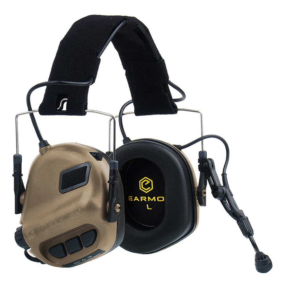 EARMOR M32 سماعة إلغاء الضوضاء للاتصالات الإلكترونية، NRR 22، مقاومة للماء IPX-5 غطاء للأذنين لحماية السمع والصيد في الهواء الطلق