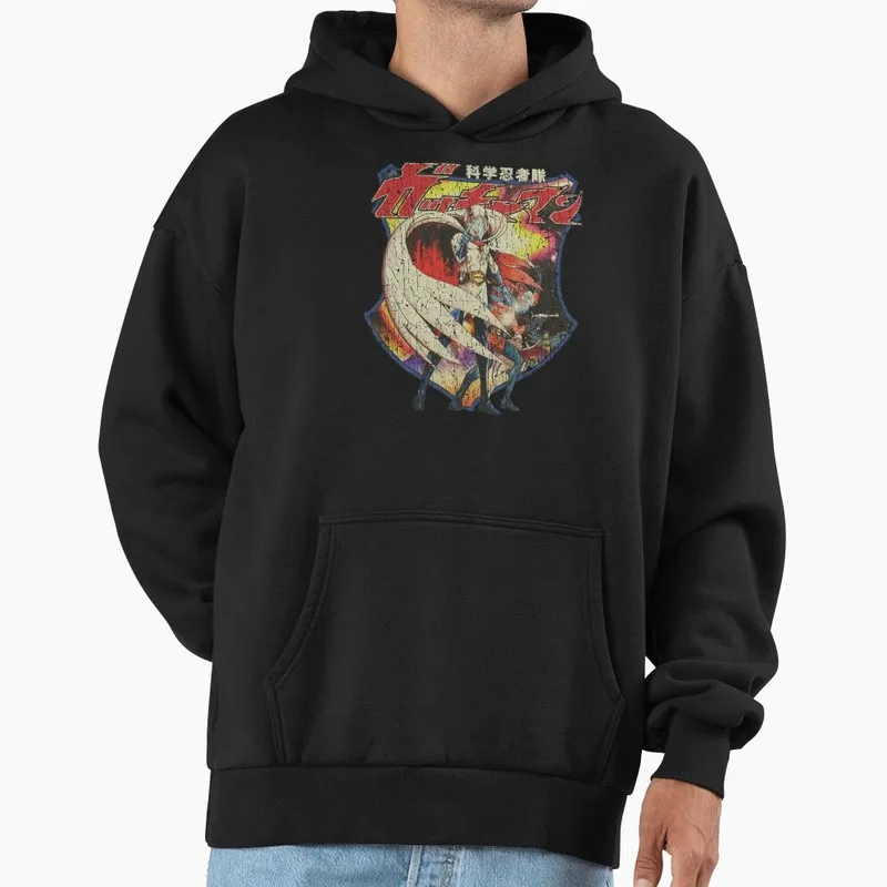 Kagaku Ninja-Tai Gatchaman Science Ninja Team Fleece Pullover Hoodie Vintage 70s Anime Battle of the Planets G-Force Fan Tops