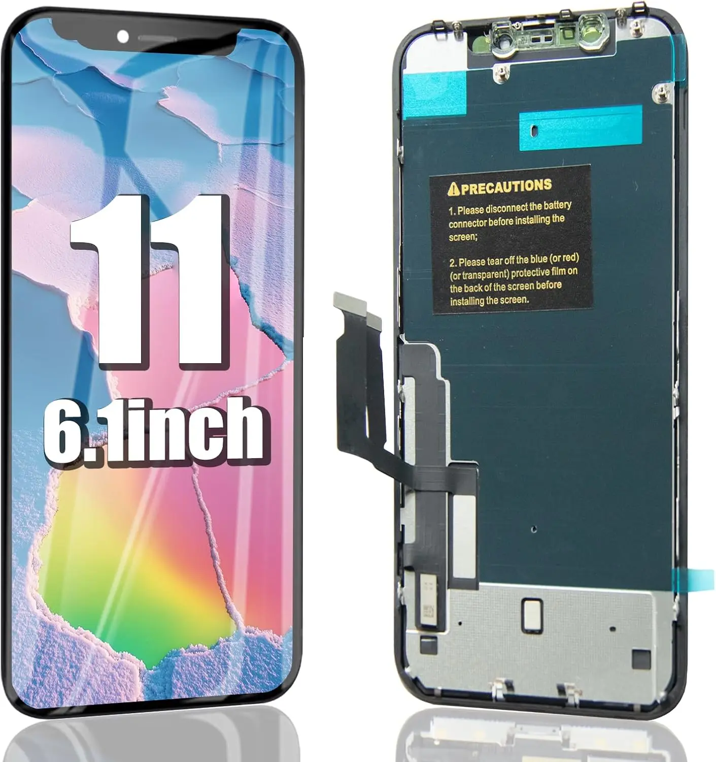 

Замена ЖК-экрана для iPhone 11, 6,1-дюймовый ЖК-дисплей, сенсорный экран 3D Touch, дигитайзер Full HD в рамке