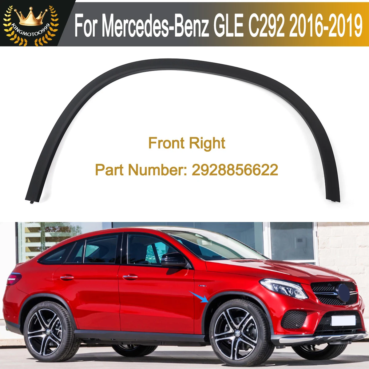 

2928856622 Front Fender Wheel Flare Molding Trim For Benz GLE Class C292 GLE43 GLE350 GLE400 GLE450 16-19 Wheel Mud Guard Strip