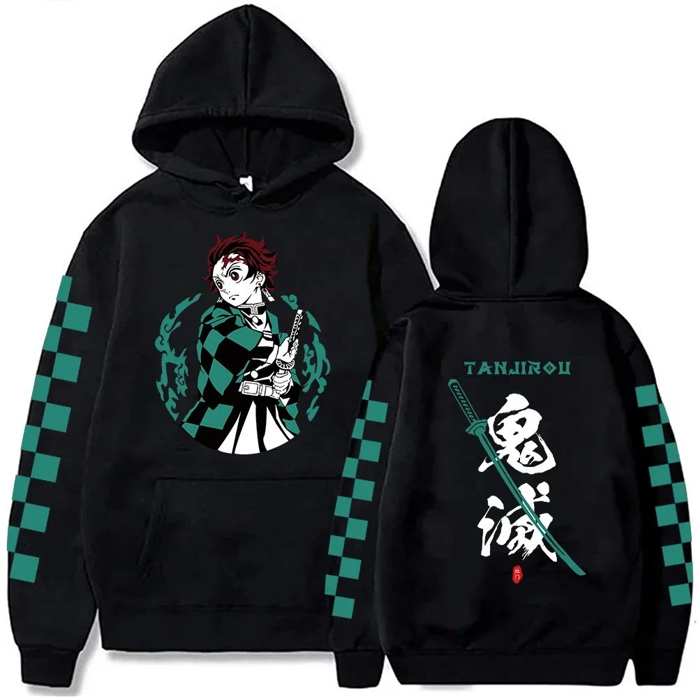 2024 Harajuku Demon Slayer Plus Size Hoodie Kamado Nezuko Graphic Print Women Sweatshirts Long Sleeve Fashion Female Streetwear