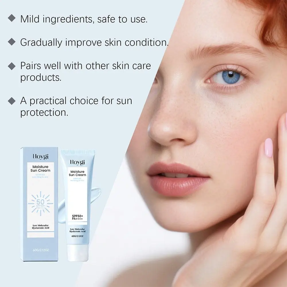 SPF50+ Hydrating Sunscreen Lifting & Plumping Moisturizing Daily Sun Cream, Skincare For Dry & Sensitive Skin Body Sunblock