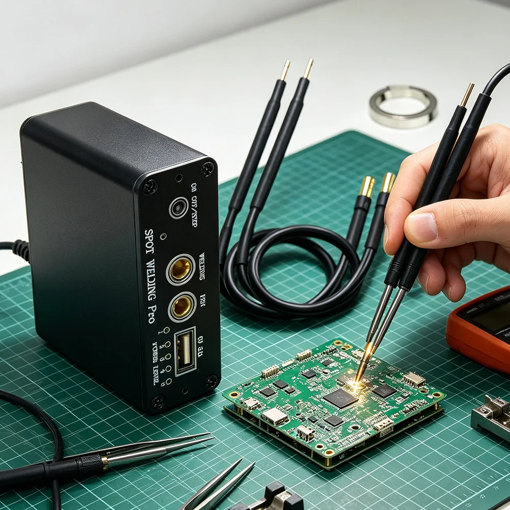 Compact Spot Welding Tool for Nickel Strip Welding on Lithium Batteries with Rechargeable Battery and Simple Controls