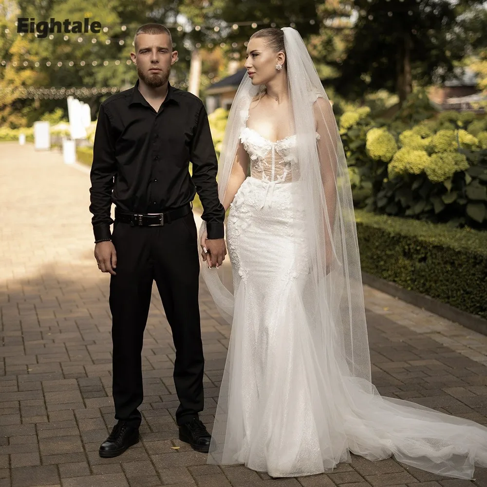 

Eightale арабское свадебное платье милая по индивидуальному заказу белое кружево цвета слоновой кости свадебное платье русалки вечернее платье невесты