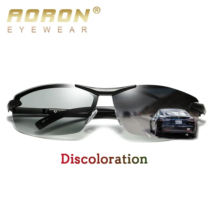 Photochromic Sunglasses Men Polarized Driving Pilot Chameleon Vintage Sun Glasses Women Male Change Color Day Night Vision