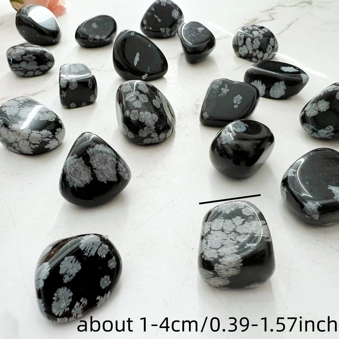 Bulk Natural Snowflake Obsidian Tumbled Stones, Polished Crystals | 40/120/240g Crystals for Jewelry Making & Home Decor