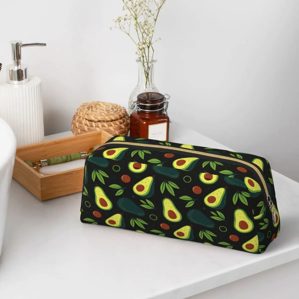 Avocado Pattern Pencil Cases for Student Gifts Pen Box Pencil Bag Pencil Pouch Storage Stationery Supplies