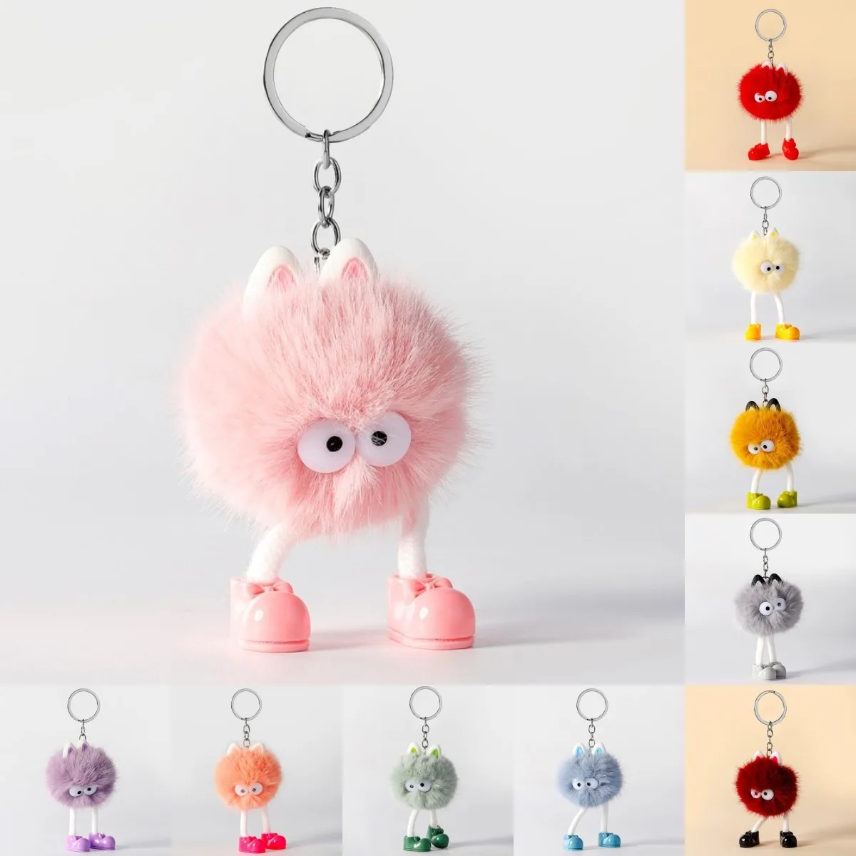 Cartoon Monster Animal Plush Keychain Pendant Diy Women\'S Bag Car Jewelry Pendant New