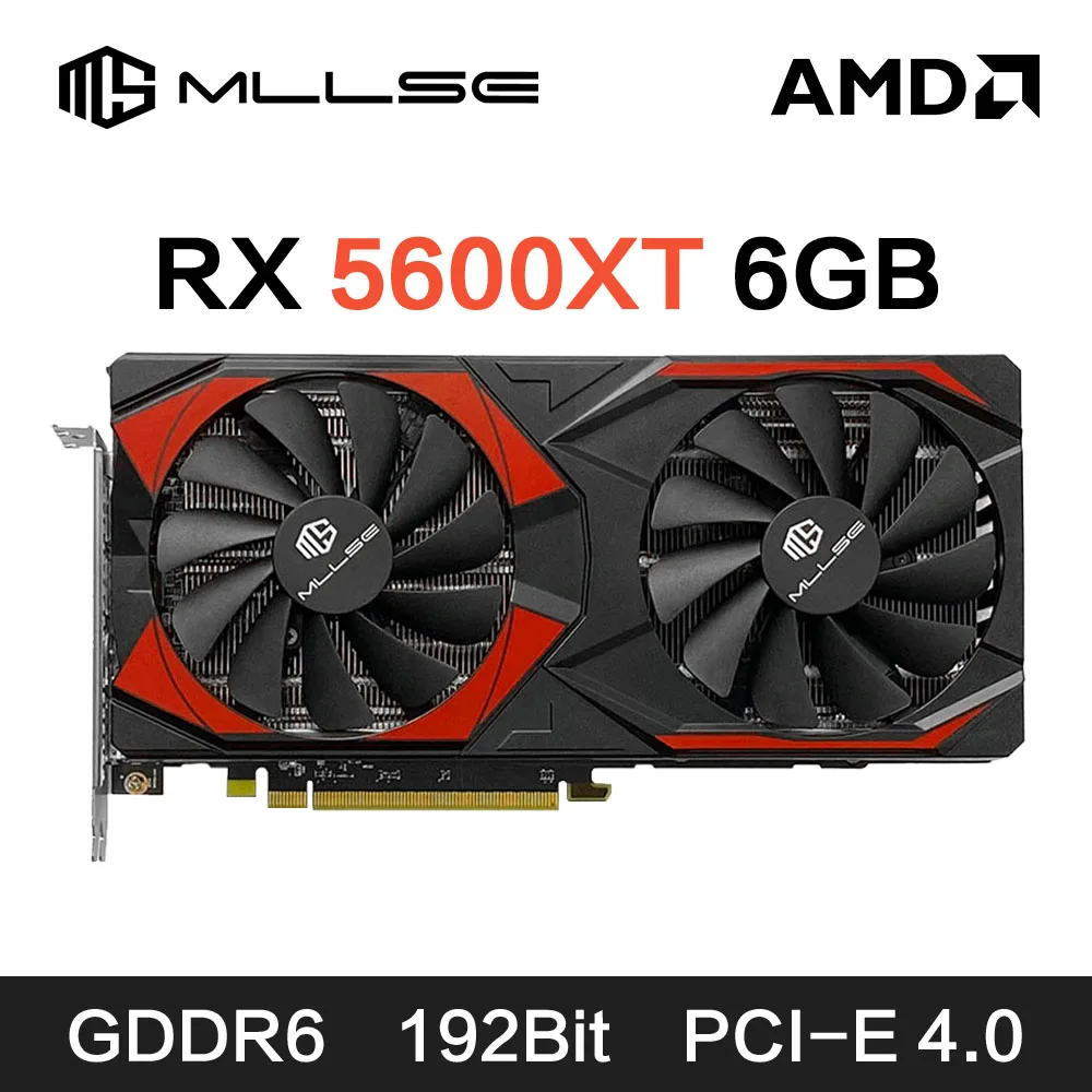 MLLSE AMD RX 5600XT 6GB Graphics Card GDDR6 192Bit PCI-E 4.0 ×16 8Pin Radeon GPU Rx 5600xt 6gb Gaming Video Card Placa De Video