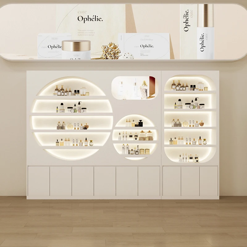 High-end cosmetics display cabinet paint skin care products nail salon commercial sample cabinet beauty salon product display ca