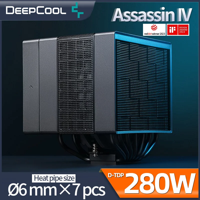 Deepcool Assassin IV 7 rur cieplnych chłodnica procesora TDP 280W dwuwieżowy wentylator chłodzący cichą chłodnicę do Intel LGA1700 20XX 115X AM4 AM5